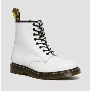 $170 NEW Dr Martens 1460 Women Size 7 Zavala Lace Up White Leather Combat Boots